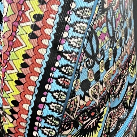 Sakroots Rockaway Backpack Aqua One World Peace Print Coated Canvas Boho Bag - Picture 8 of 16